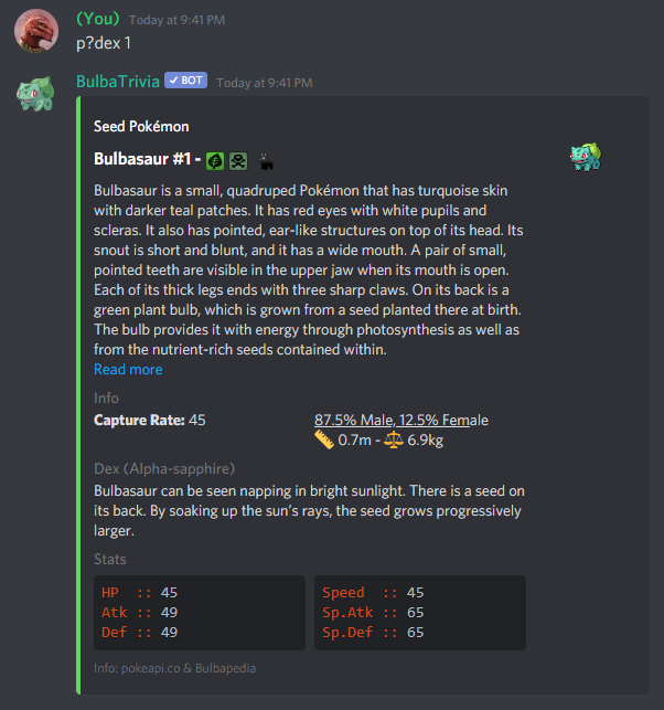 Bulbatrivia Discord Bots